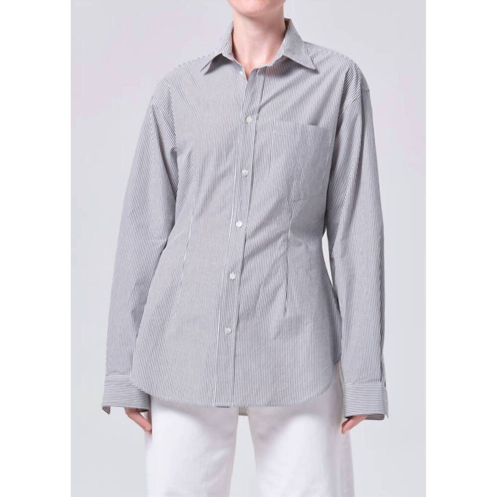 NEW AGOLDE cinch shirt in windley stripe